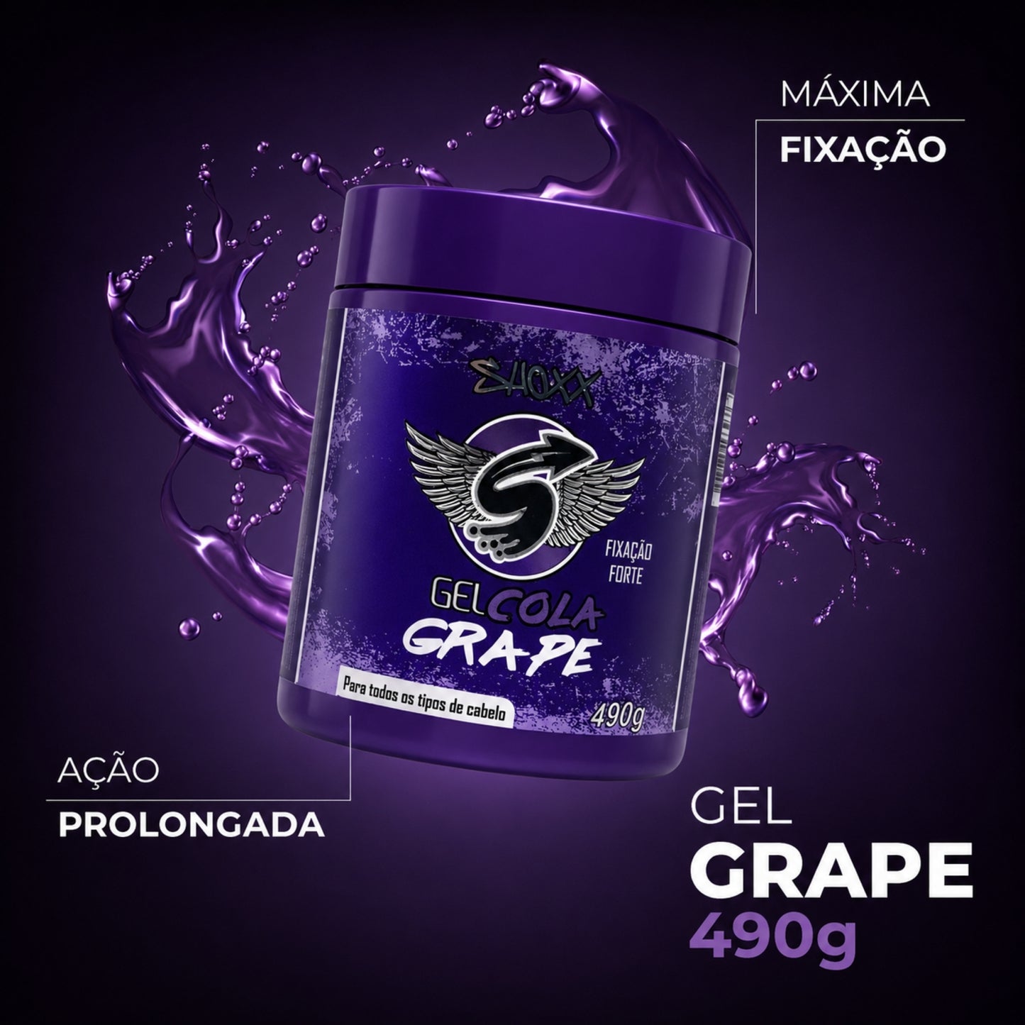 Gel Cola Grape 490g | Fixação Extra Forte