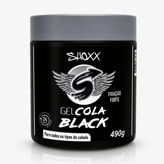 Gel Cola Black 490g | Fixação Extra Forte