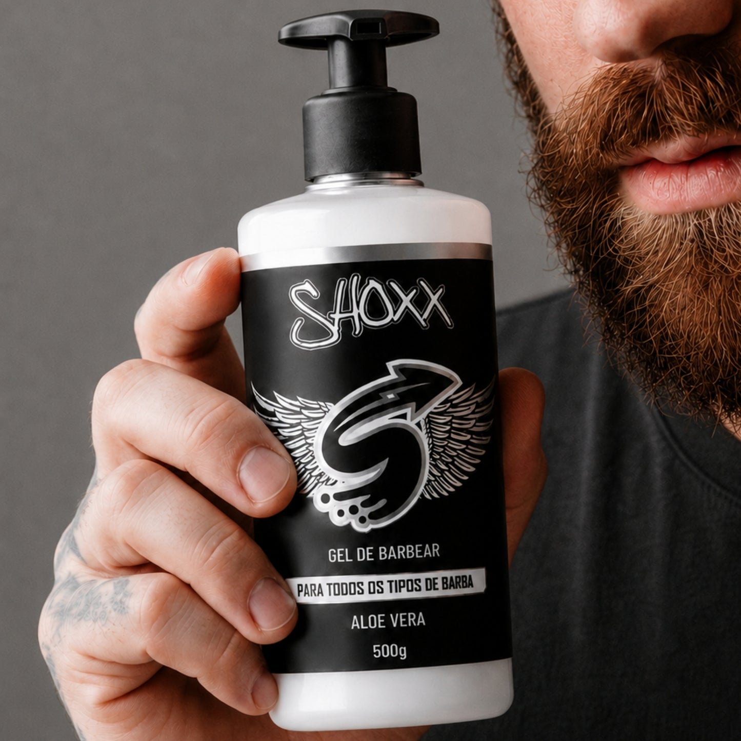 Gel de Barbear Aloe Vera 500g | Para Todos os Tipos de Barba