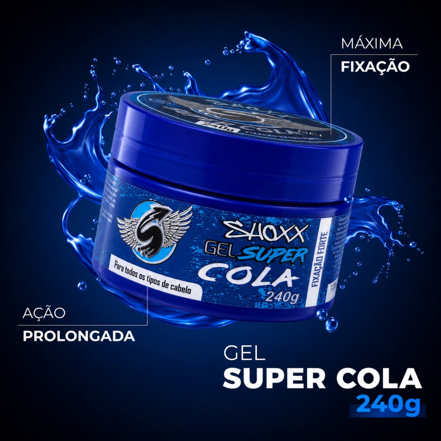 Gel Super Cola 240g | Fixação Extra Forte