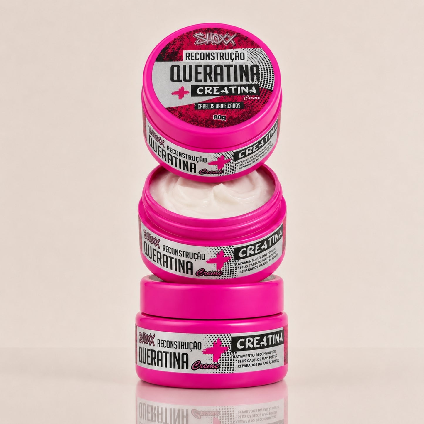 Queratina + Creatina Creme 80g | Reconstrução Capilar